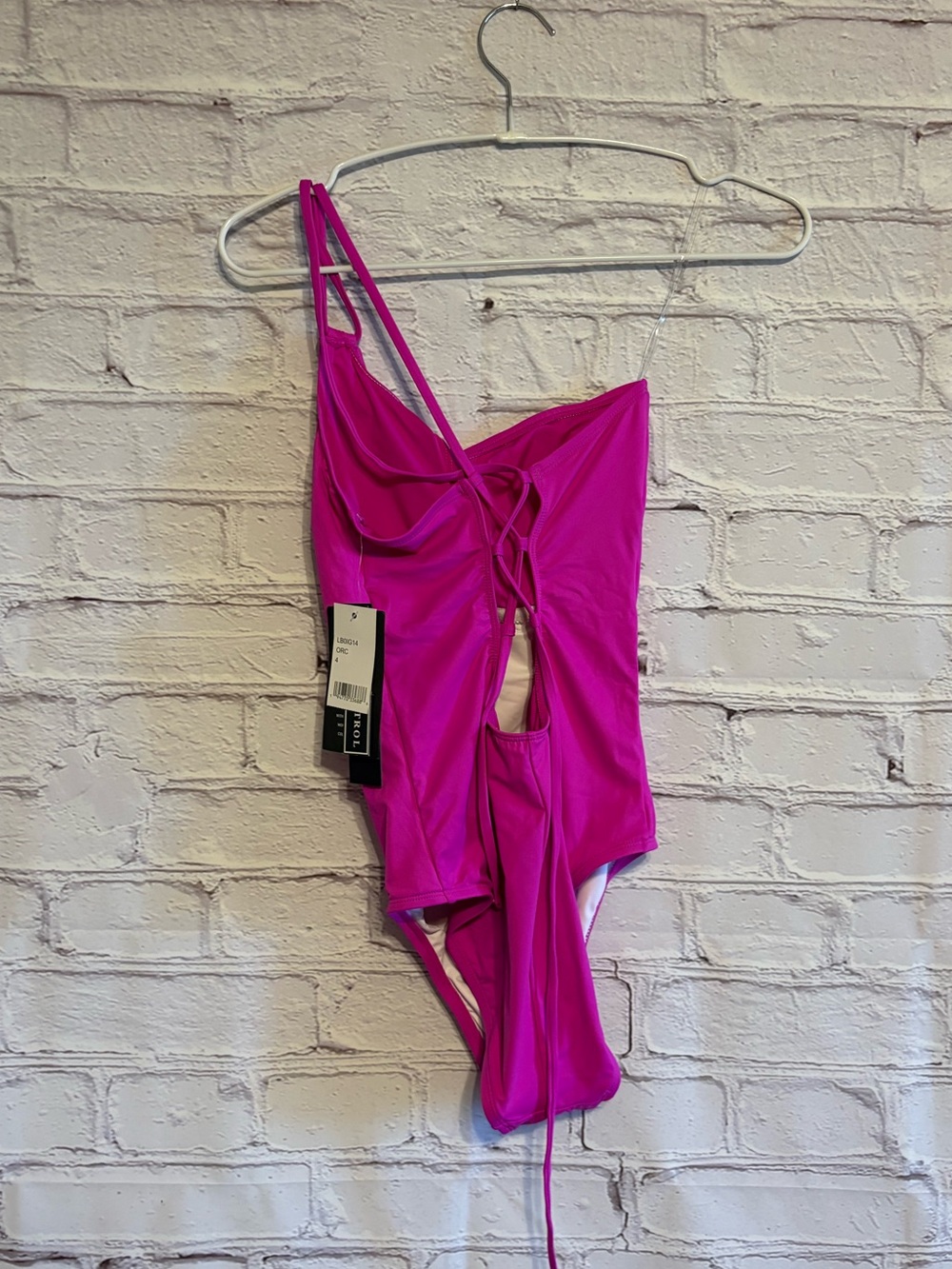 La Blanca Island Goddess One-Shoulder Hot Pink One-Piece Swimsuit - Picture 9 of 15